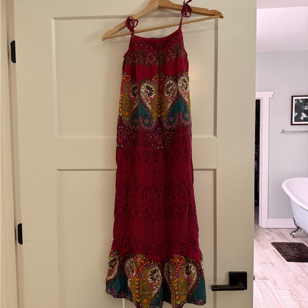 Forever 21 Red Smocked Sundress with Spaghetti Straps for Resort Wear
